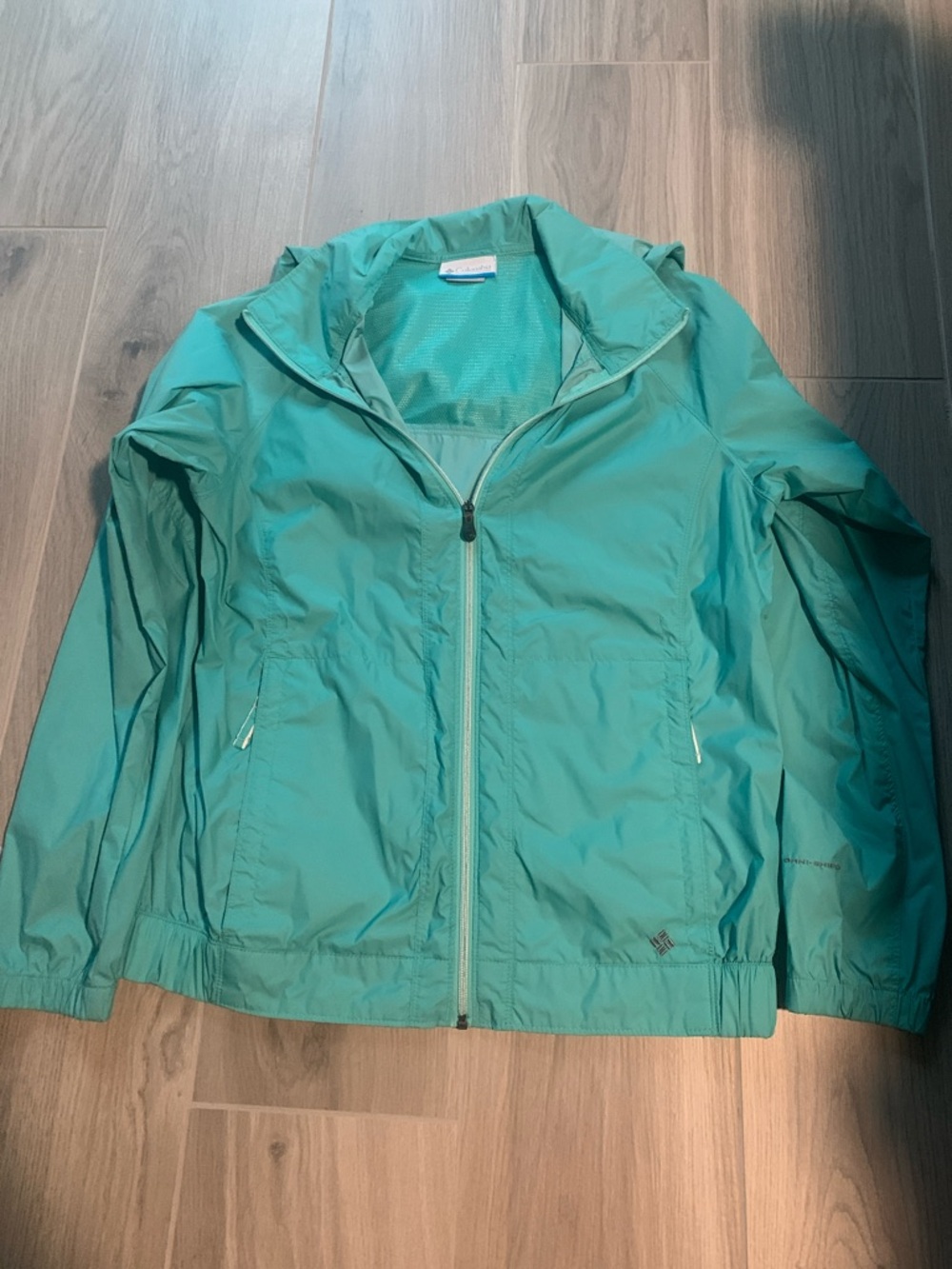 Lightweight Teal Packable Utility Jacket with Hood